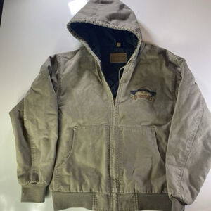 Swingster Tough Durable Workwear Hooded Canvas Jacket Mens L Carhartt Style Coat